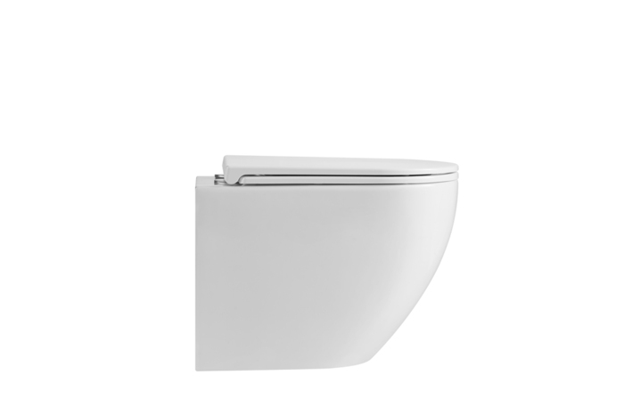 Væghængt toilet rund - hvidt